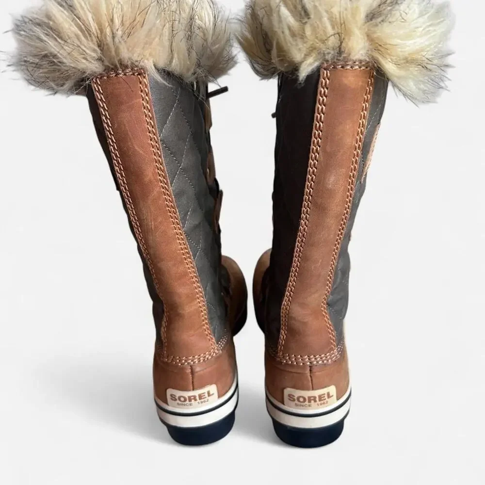 Sorel joan of arctic brown snow boots 6 winter
